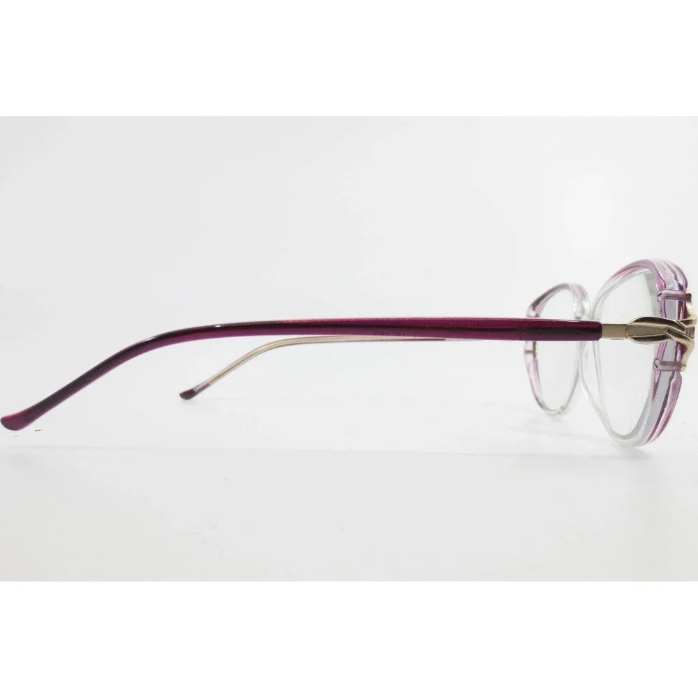 WP 5100 LI Purple Clear Round Eyeglass Frames Gold Tone Accents Vintage